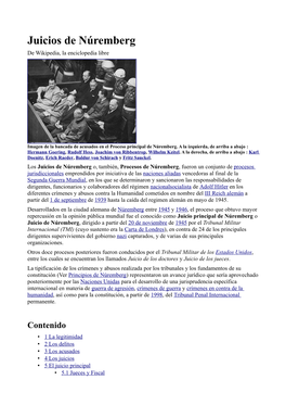 Juicios De Núremberg De Wikipedia, La Enciclopedia Libre