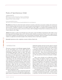 Rules of Spontaneous Order