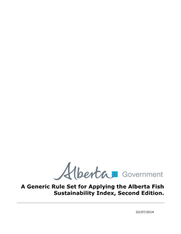 A Generic Rule Set for Applying the Alberta Fish Sustainability Index, Second Edition
