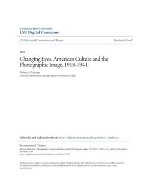 American Culture and the Photographic Image, 1918-1941