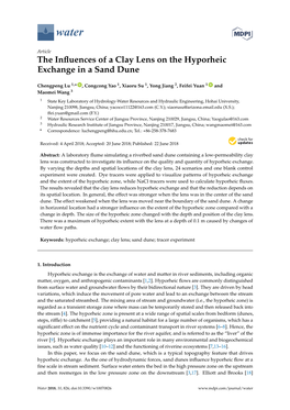 The Influences of a Clay Lens on the Hyporheic Exchange in a Sand Dune