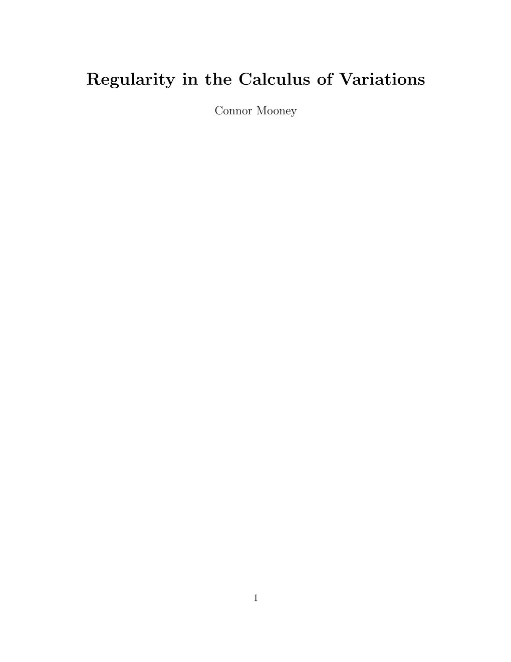 Regularity in the Calculus of Variations