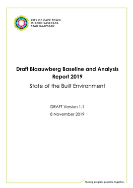 Draft Blaauwberg Baseline and Analysis Report 2019 State of the Built Environment