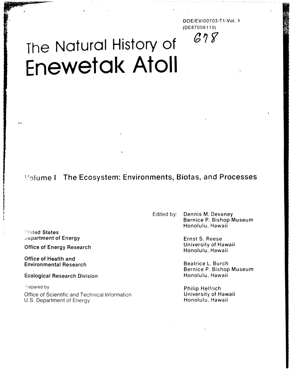 The Natural History of Enewetak Atoll