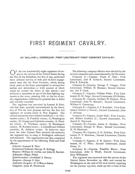 First Regiment Cavalry
