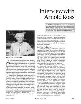 Interview with Arnold Ross