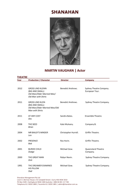MARTIN VAUGHAN | Actor
