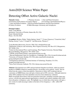 Detecting Offset Active Galactic Nuclei