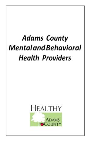 Adams County Mental and Behavioral Health Providers
