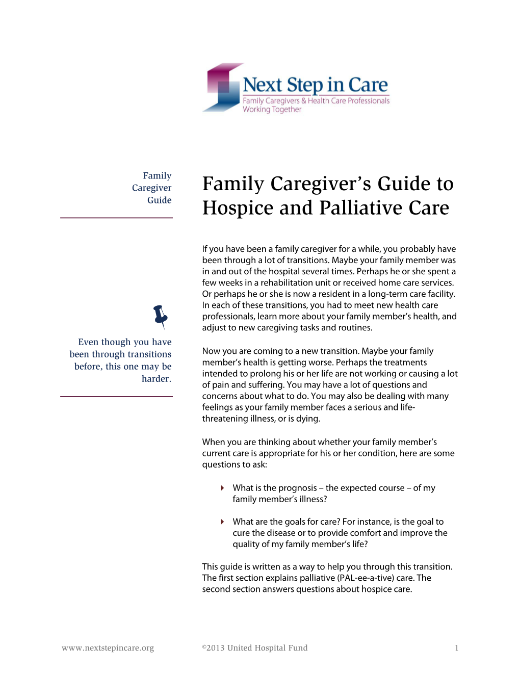 Family Caregiver's Guide to Hospice and Palliative Care