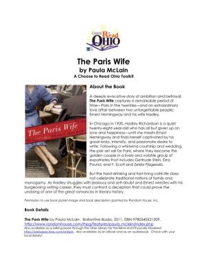 The Paris Wife by Paula Mclain a Choose to Read Ohio Toolkit