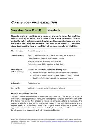 Curate Your Own Exhibition
