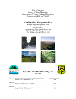 Coolidge West Management Unit Long Range Management Plan