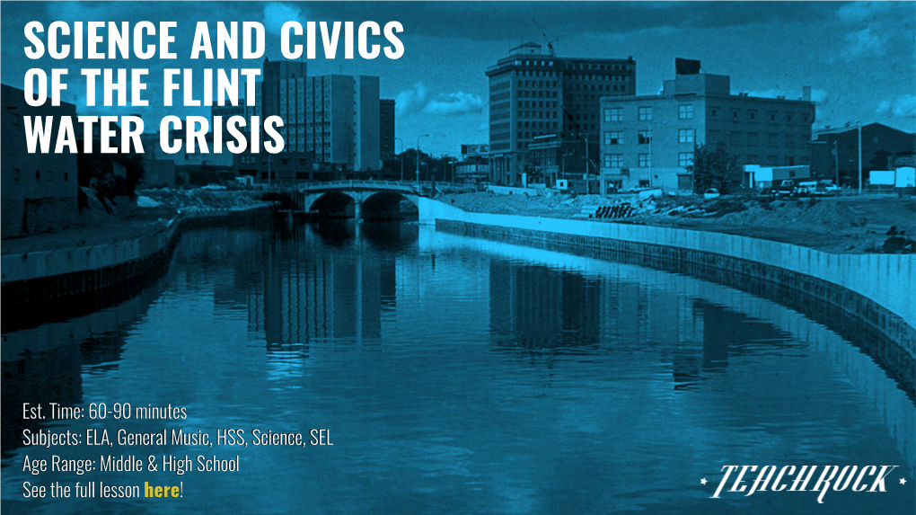 Science and Civics of the Flint Water Crisis