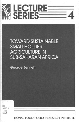 Smallholder Agriculture in Sub-Saharan Africa George Benneh