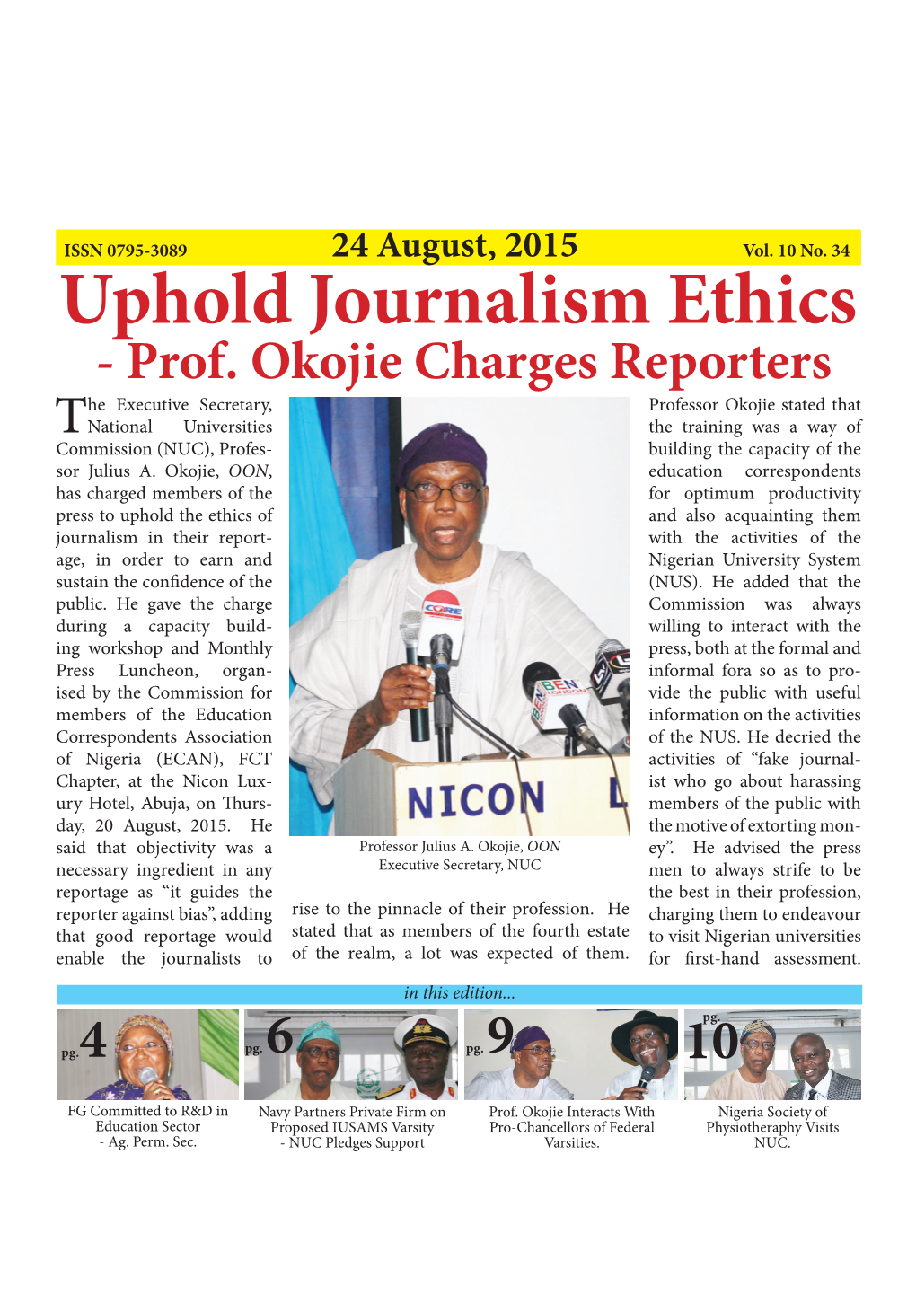 Uphold Journalism Ethics - Prof