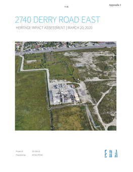 2740 Derry Road East Heritage Impact Assessment | March 20, 2020