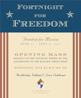 Fortnight for Freedom Opening Mass Worship