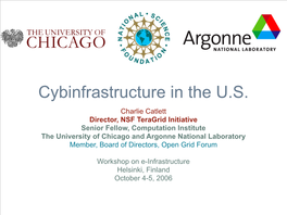 Cybinfrastructure in the U.S