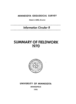 Summary of Fieldwork 1970