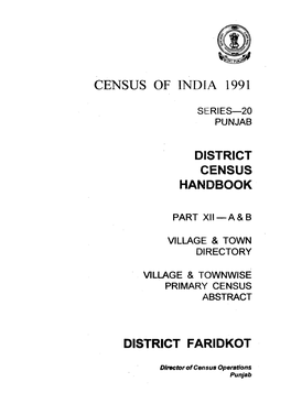 Village & Townwise Primary Census Abstract, Faridkot , Part XII-A & B