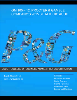 Procter & Gamble Company's 2015 Strategic Audit