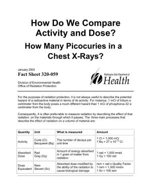 How Do We Compare Activity and Dose? How Many Picocuries in a Chest X-Rays?
