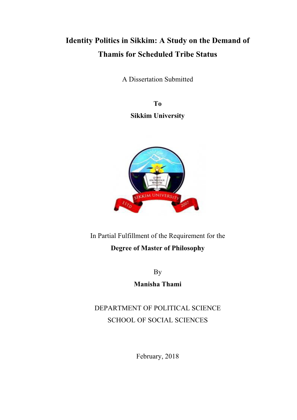 A Study on the Demand of Thamis for Scheduled Tribe Status