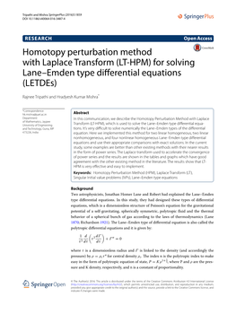 Homotopy Perturbation Method with Laplace Transform (LT-HPM) Is Given in “Homotopy Perturbation Method” Section