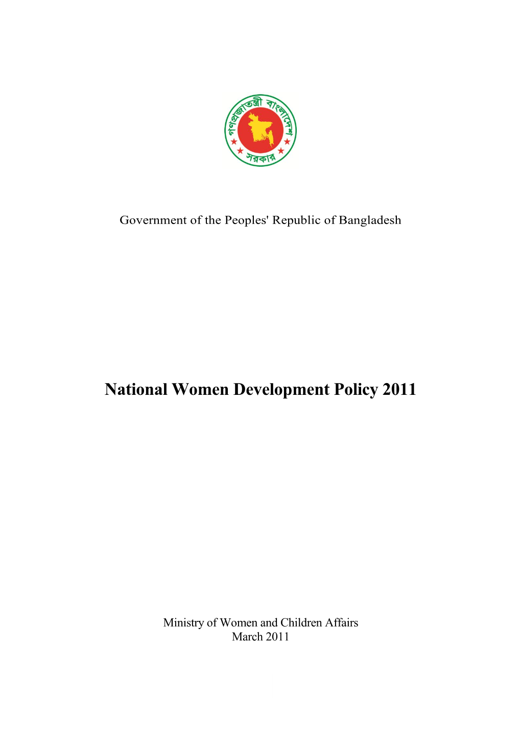 National Women Development Policy 2011