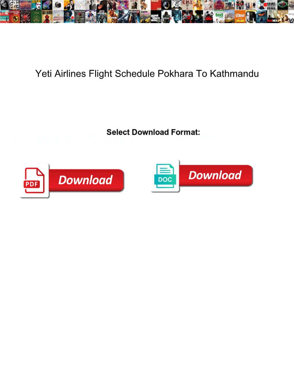 Yeti Airlines Flight Schedule Pokhara to Kathmandu