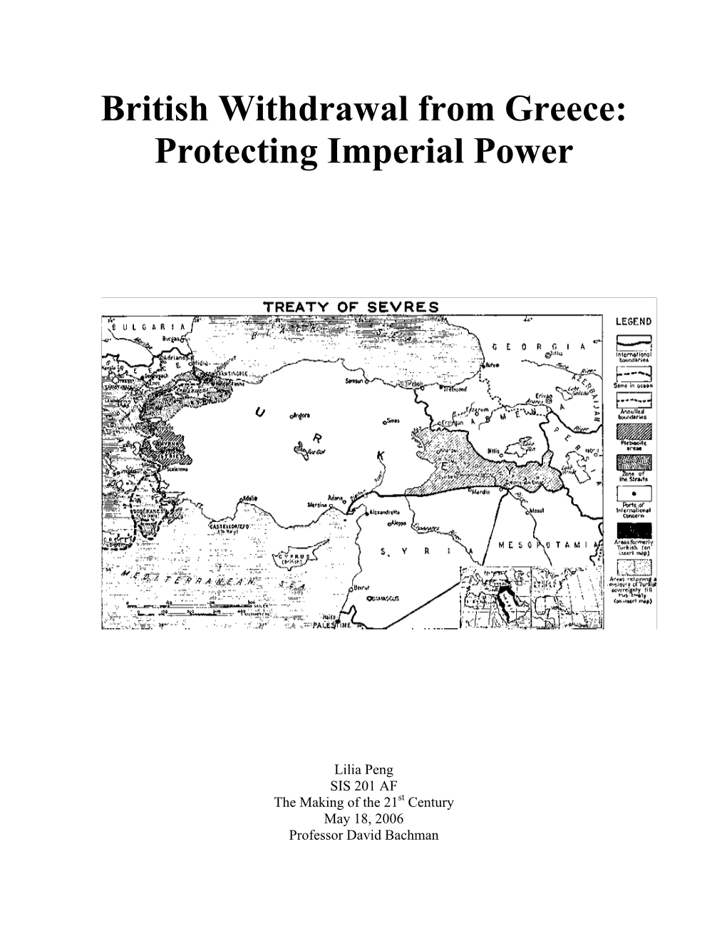 British Withdrawal from Greece: Protecting Imperial Power