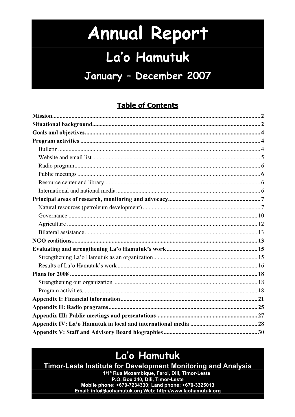 LH Annual Report 2007