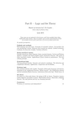 Logic and Set Theory