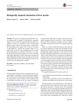 Biologically Inspired Simulation of Livor Mortis