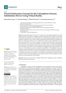 Visual Echolocation Concept for the Colorophone Sensory Substitution Device Using Virtual Reality