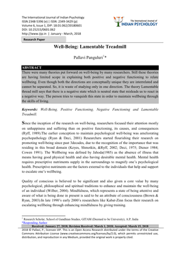 Well-Being: Lamentable Treadmill
