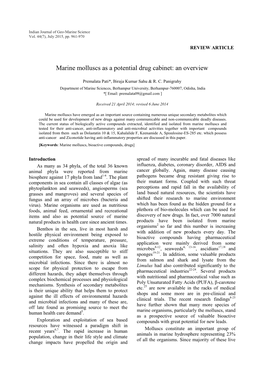 Marine Molluscs As a Potential Drug Cabinet: an Overview