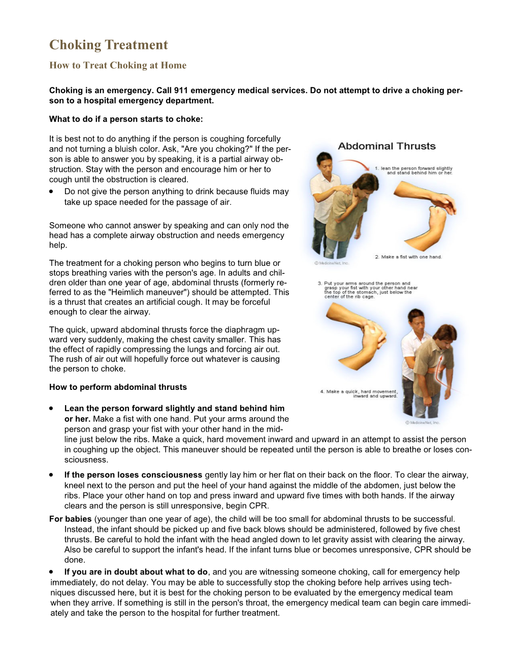 Choking Treatment How to Treat Choking at Home