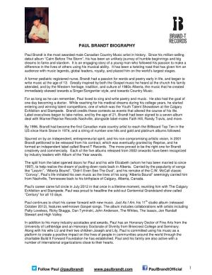 Paul Brandt Biography