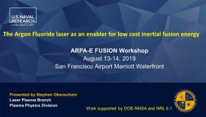 The Argon Fluoride Laser As an Enabler for Low Cost Inertial Fusion Energy