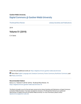 Digital Commons @ Gardner-Webb University Volume 51 (2019)