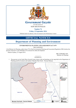 Government Gazette of 12 September 2014