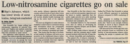 Low-Nitrosamine Cigarettes Go on Sale
