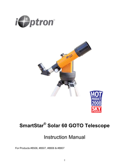 Smartstar Solar 60 GOTO Telescope Instruction Manual