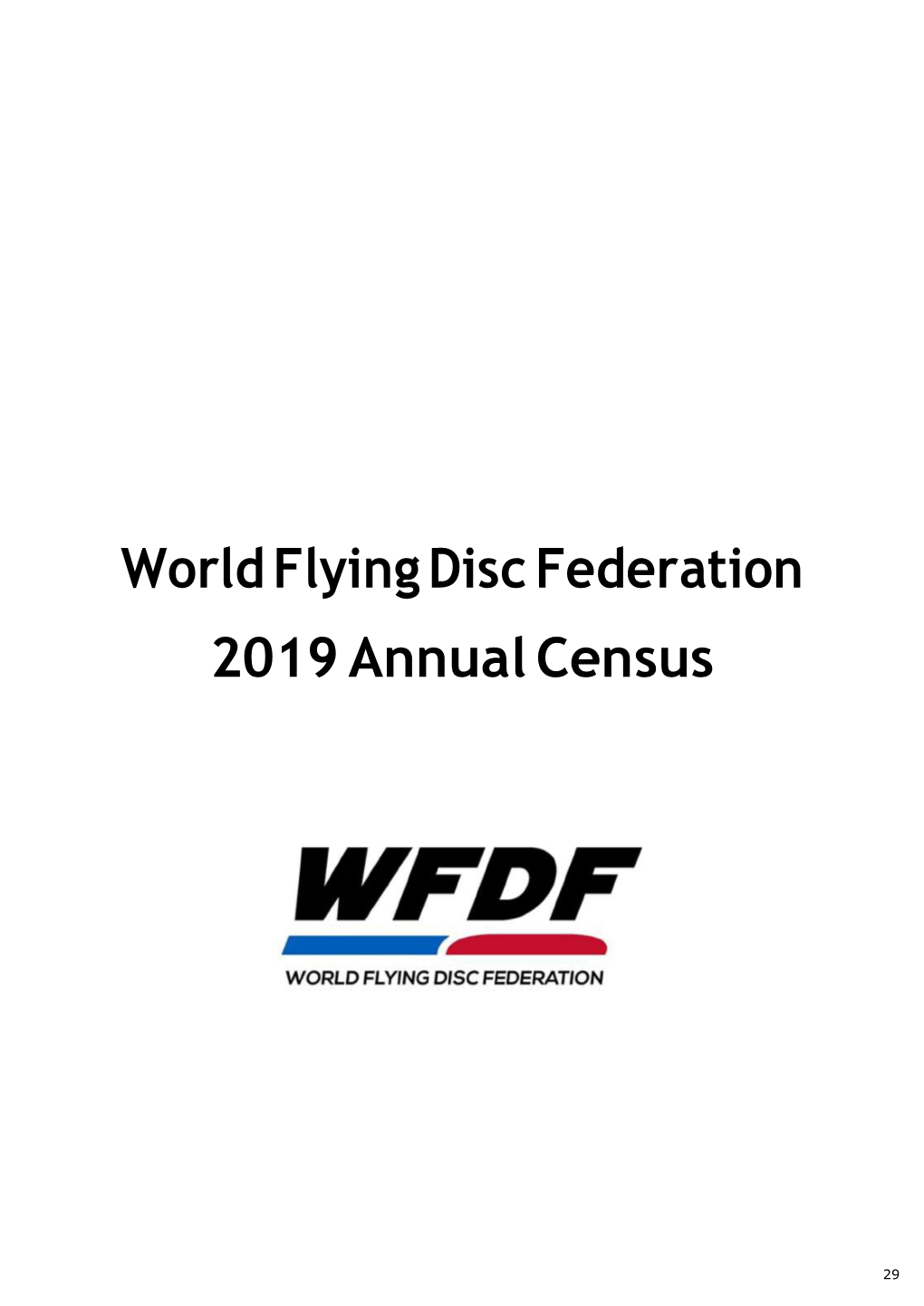 World Flying Disc Federation 2019 Annual Census