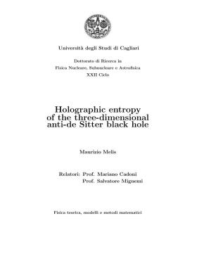 Holographic Entropy of the Three-Dimensional Anti-De Sitter Black Hole