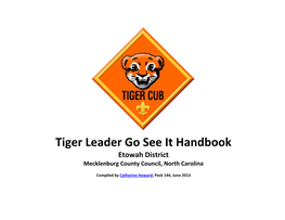 Tiger Leader Go See It Handbook Etowah District Mecklenburg County Council, North Carolina