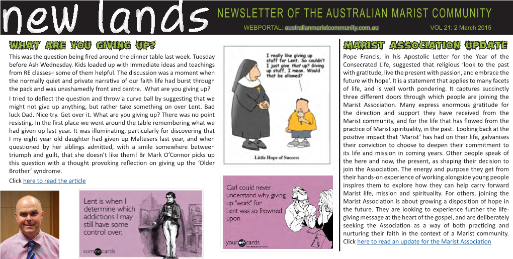 Newsletter of the Australian Marist Community