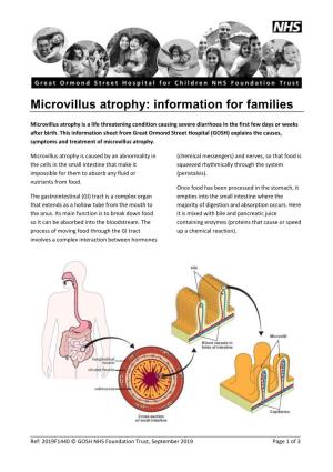 Microvillus Atrophy: Information for Families